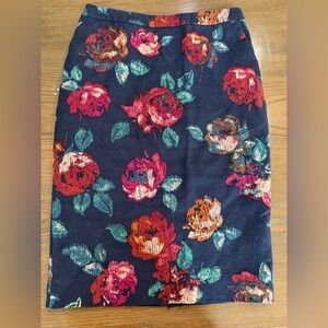 Merona Navy FloralStretch Fabric Pencil Skirt